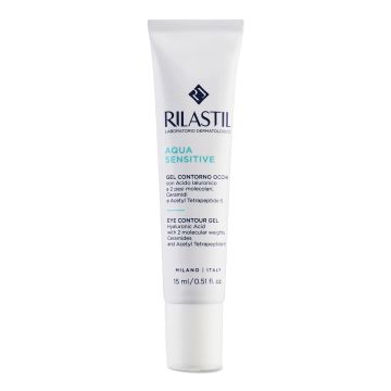 Rilastil Aqua Sensitive Gel Contorno Occhi 15 ml - Gel ad Azione Idratante Antiborse e Antiocchiaie